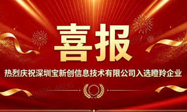 喜报 | 再添殊荣！宝新创成功入选深圳市瞪羚企业